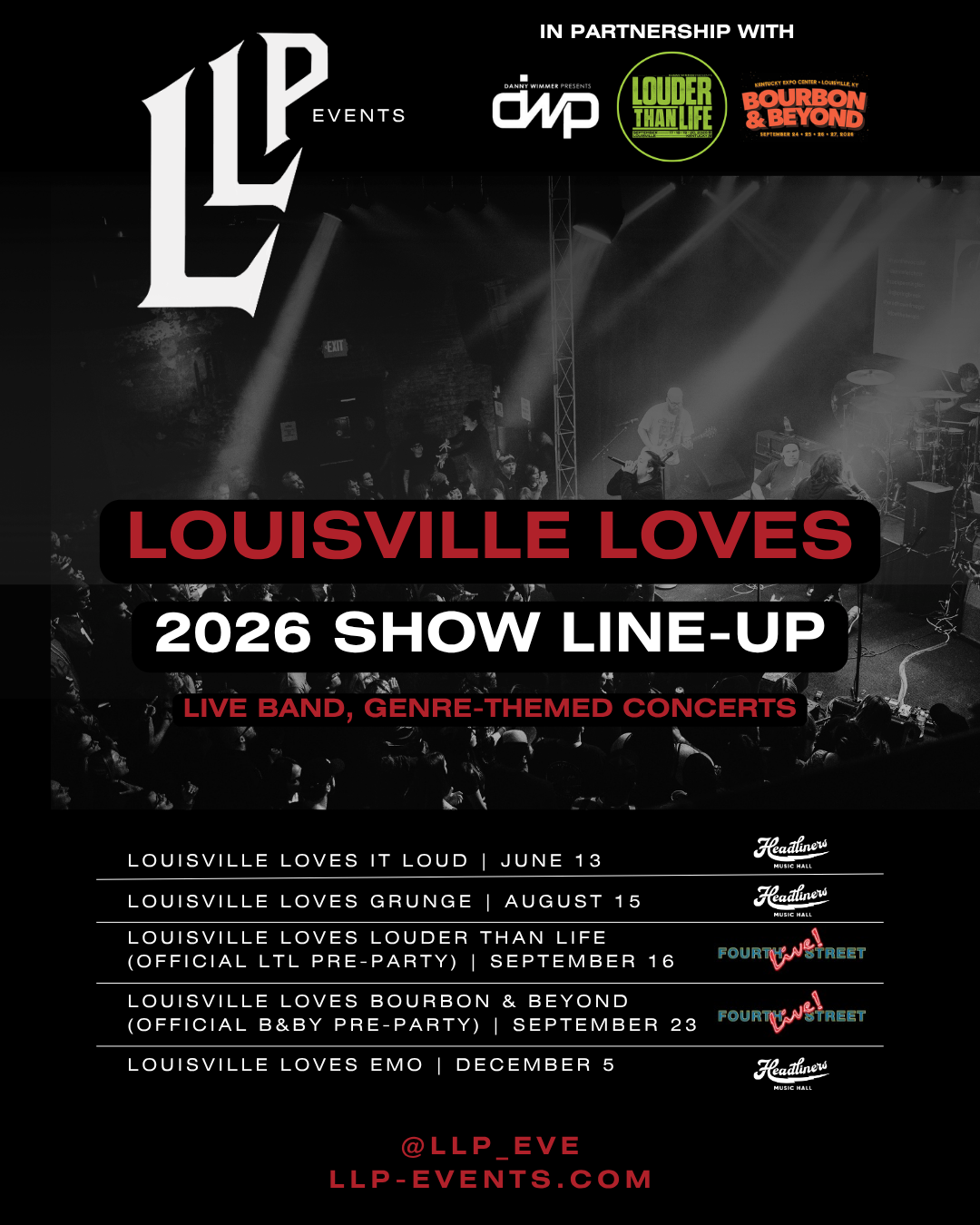 Louisville Loves 2026 concert lineup announcement — five genre-themed shows in Louisville, KY